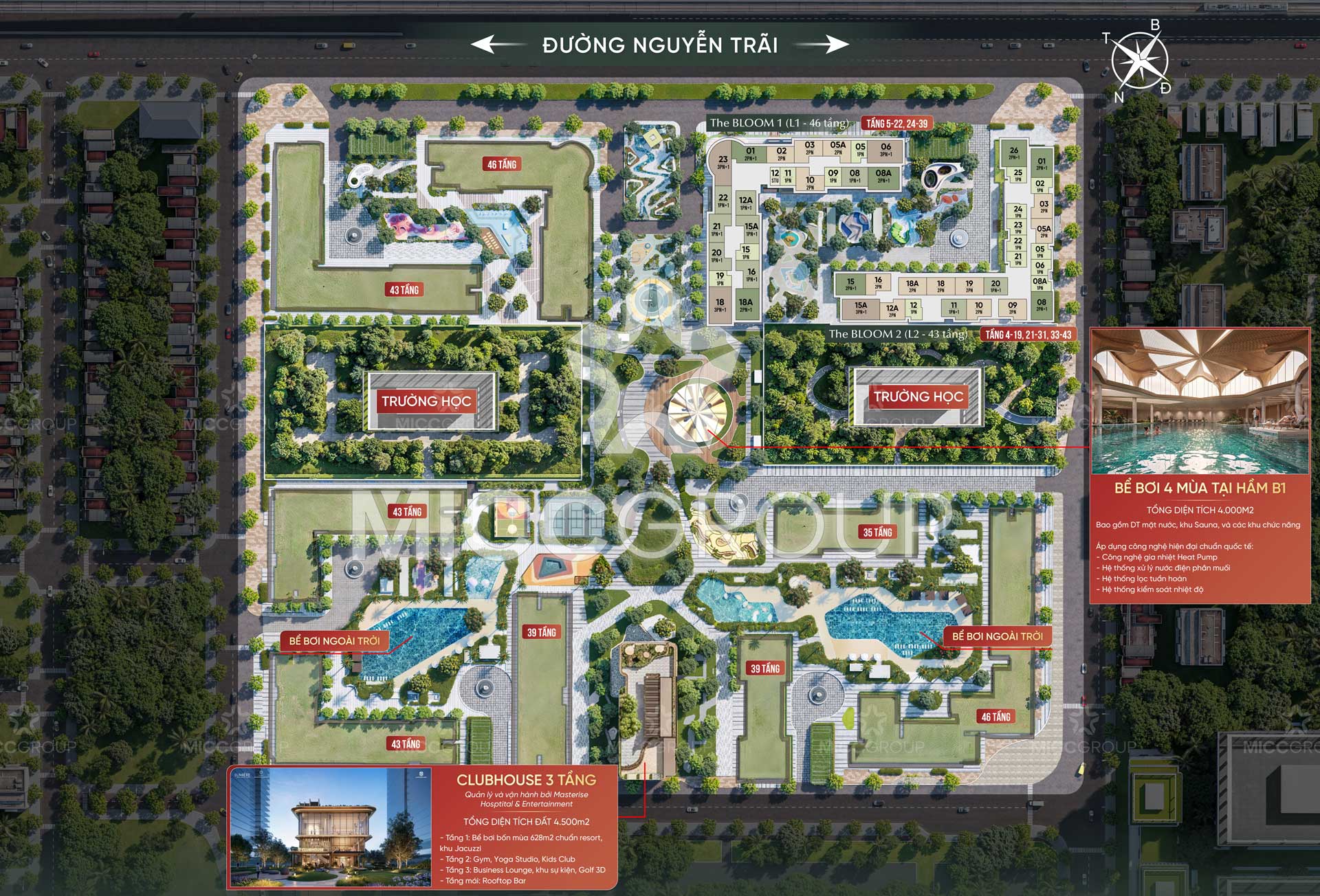 Tổng quan hệ sinh thái tiện ích Hanoi Seasons Garden Masterise Cao Xà Lá
